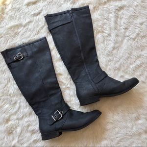 Charcoal Gray Zip Boots